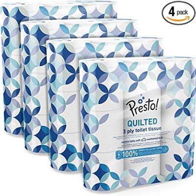 Presto! 3-lagiges Toilettenpapier, 36 Rollen (9 x 4 x 200 Blätter) tiashop.de tiashopPresto! 3-lagiges Toilettenpapier, 36 Rollen (9 x 4 x 200 Blätter) tiashop.de tiashop